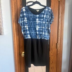 Chic Blue and Black Mini Dress